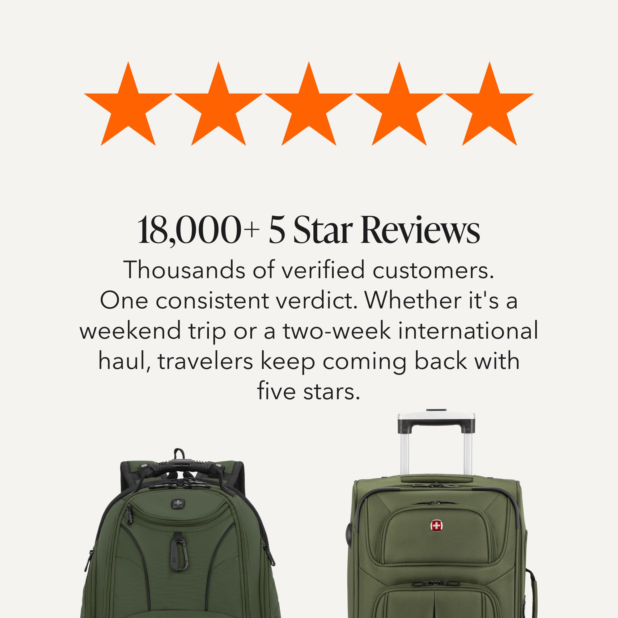 SWISSGEAR Sion 2-Piece Travel Set, Softside Expandable Carry-On Spinner Bundled with 1900 ScanSmart 17" Laptop Backpack with RFID Blocking & Tech Organization, Evergreen view 9