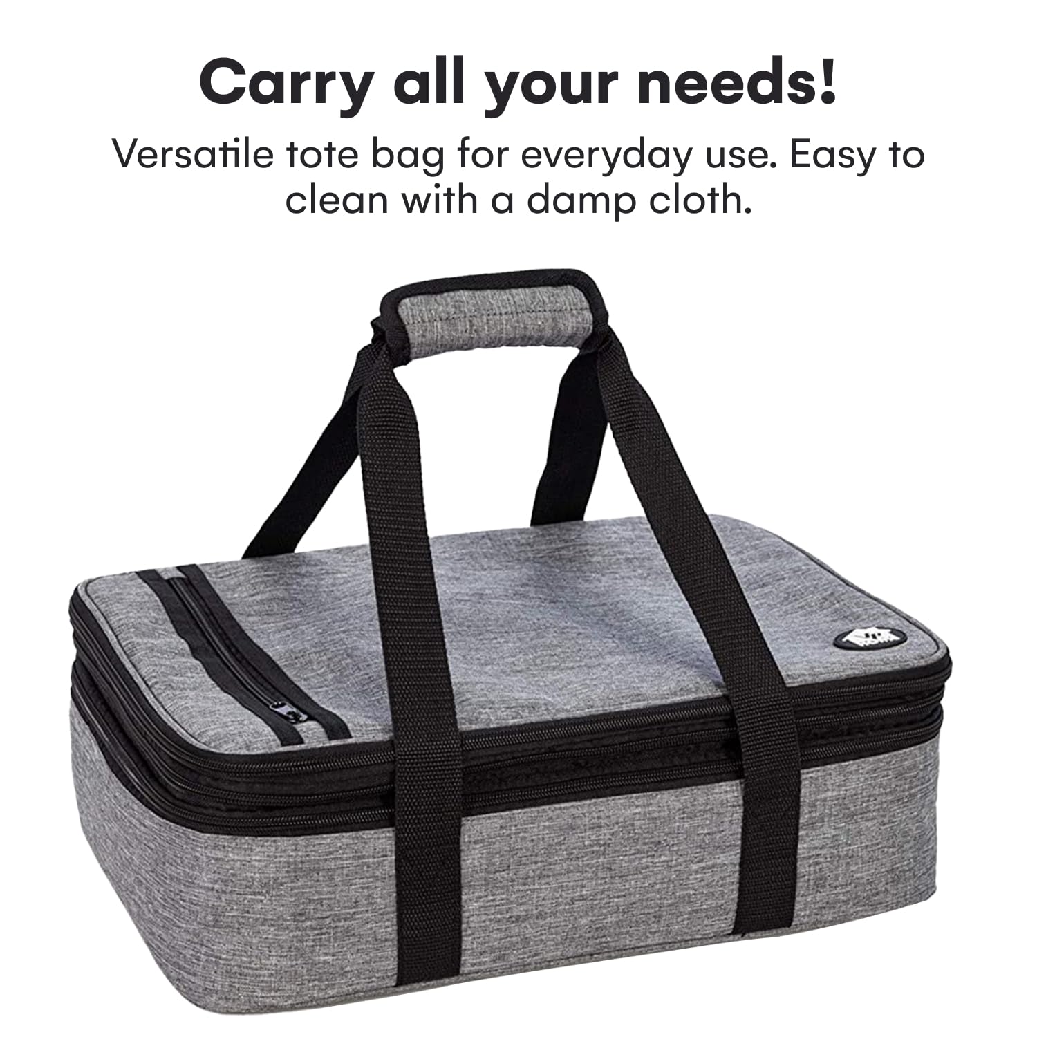 VP Home Bolsa de transporte de viaje con aislamiento doble (gris jaspeado) para viajes, fiesta de cumpleaños, día de la madre, vacaciones, Navidad, supermercado, picnic al aire libre, etc