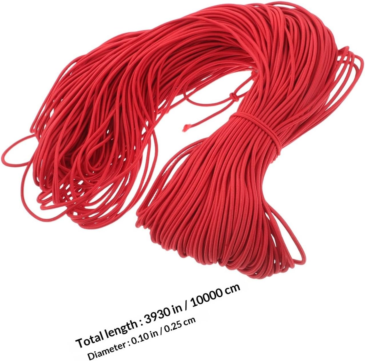 SECFOU 100m Red Round Elastic Cord Stretch Band for DIY Cord Accessories and Sewing Projects, Made of Sturdy Polyester and Latex, Easy to Cut for Signs and Decorating