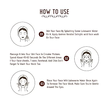 AVIMEE HERBAL 2% Salicylic Acid Face Wash For Oily Skin | Sulphate free, Anti Acne Face | For Acne or Pimples | For Women & Men | 100 ml (Pack of 1)