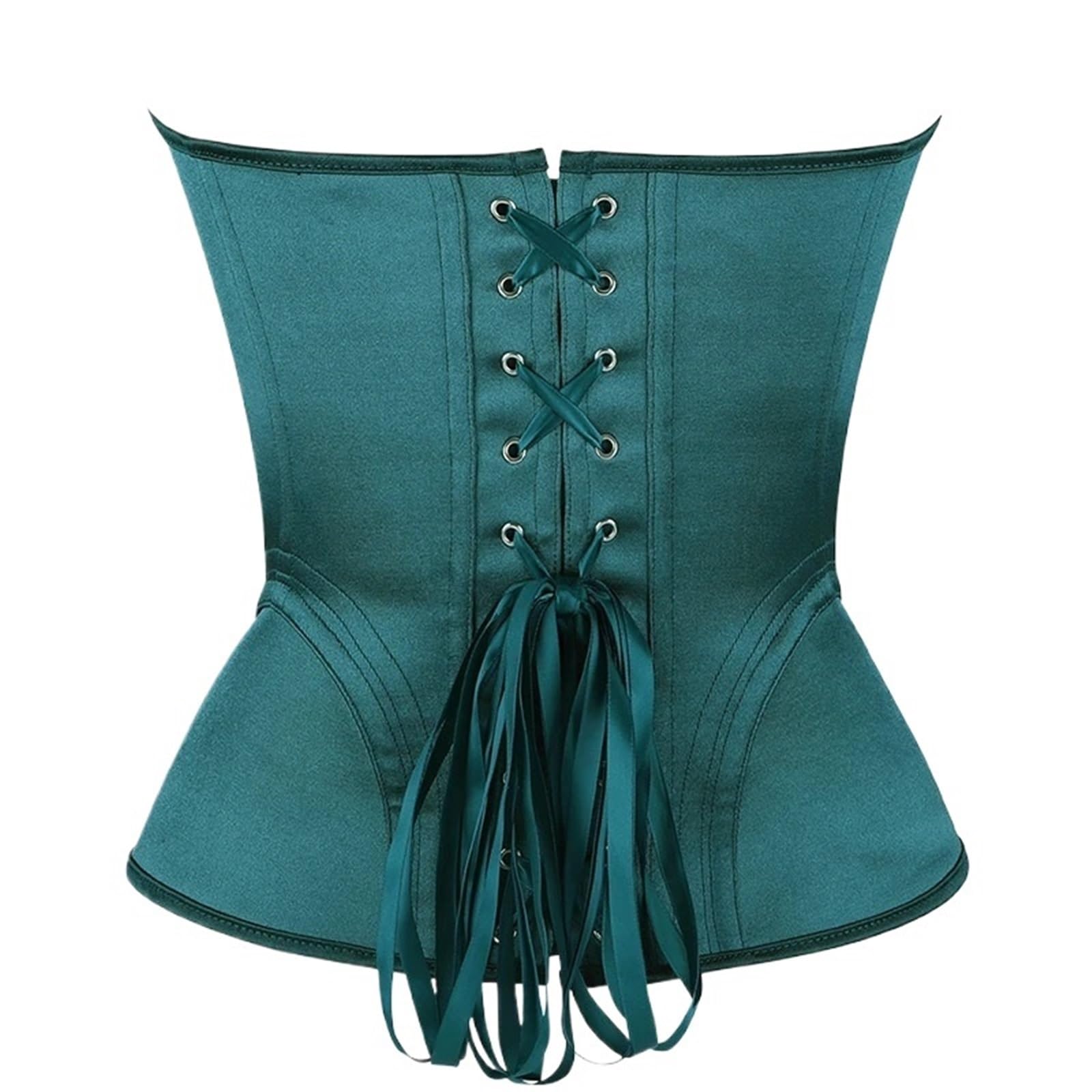 Camiseta Encaje Fishbone Corsé Elegante for Mujer, Top sin Tirantes con Sujetador, corpiño Moldeador de Cintura Cordones Transpirables, Control Barriga