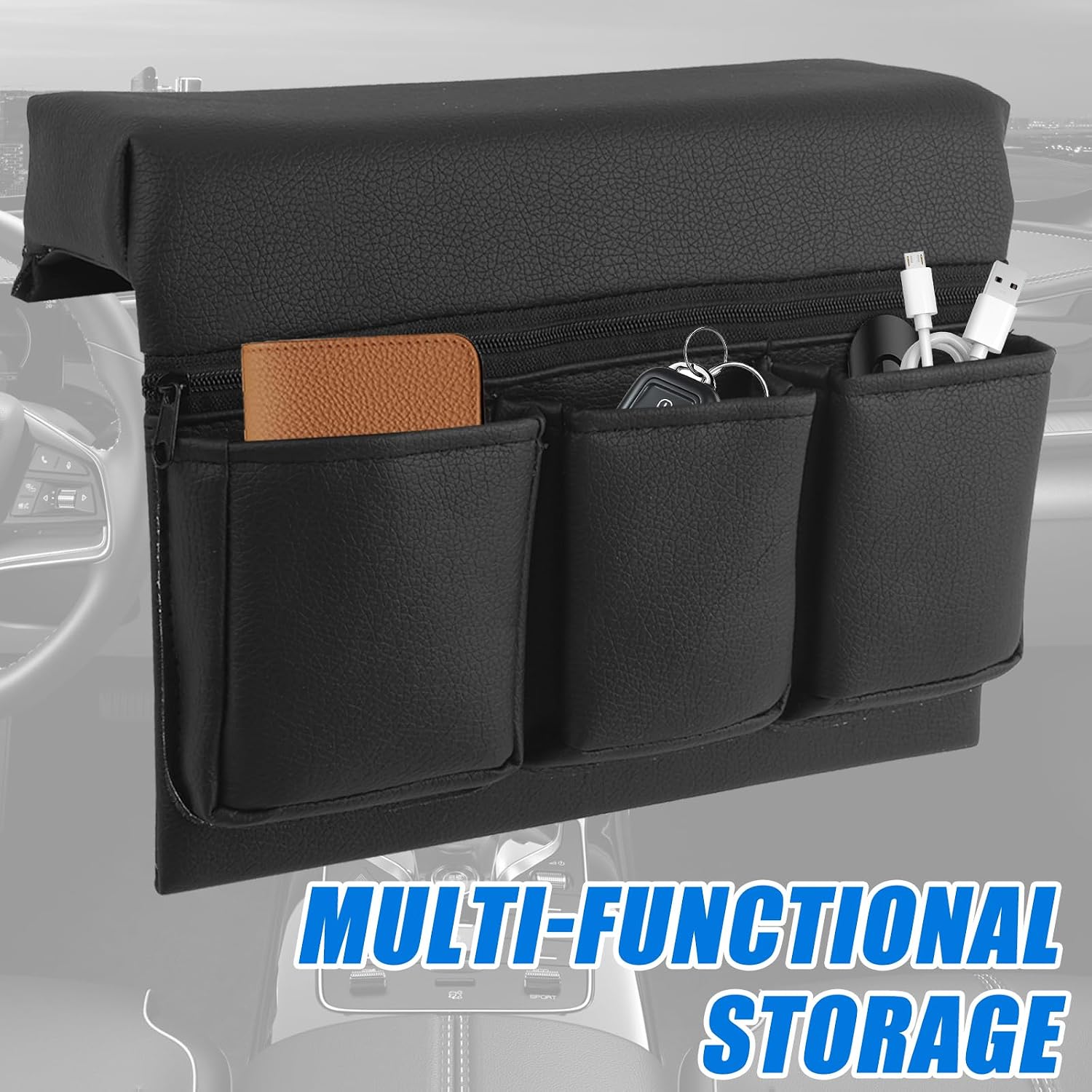 Car Armrest Storage Box for Window,Multi-Function Car Window Armrest Organizer with Multiple Storage Pockets,Arm Rest Organizer Cars Windows for Armrests and Increasing Storages