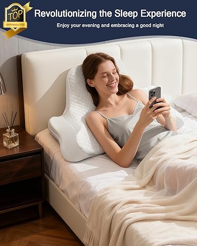 Miniatura 3 de Almohadas cervicales para el cuello y almohada de lectura para descansar en la cama, cuña inclinada y propensa, almohada ergonómica de espuma