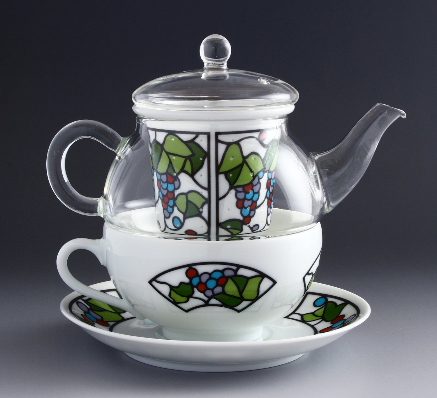 Amazon｜有田焼 セランドグラス ティーフォーワン ビートロ葡萄 TFO