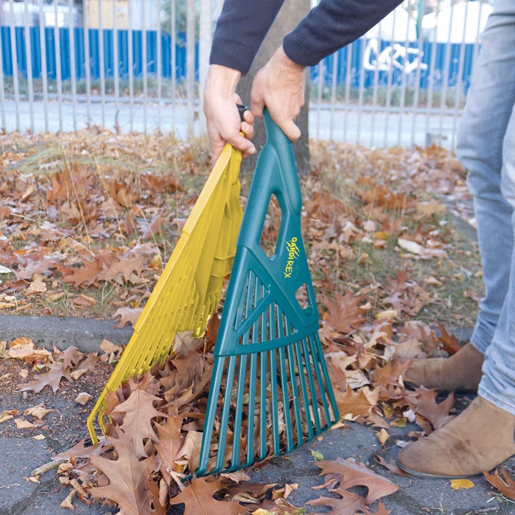 Gardi Rex Aspiratore per Foglie con Manico telescopico – rastrello – rastrello – rastrello – Scopa – rastrello – rastrello – Scopa a ventaglio – Attrezzi da Giardino (85 – 146 cm)