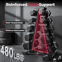 Vista 2 de Soporte para mancuernas solamente, soporte de pesas para mancuernas, marco en A, compacto para gimnasio en casa, ahorro de espacio