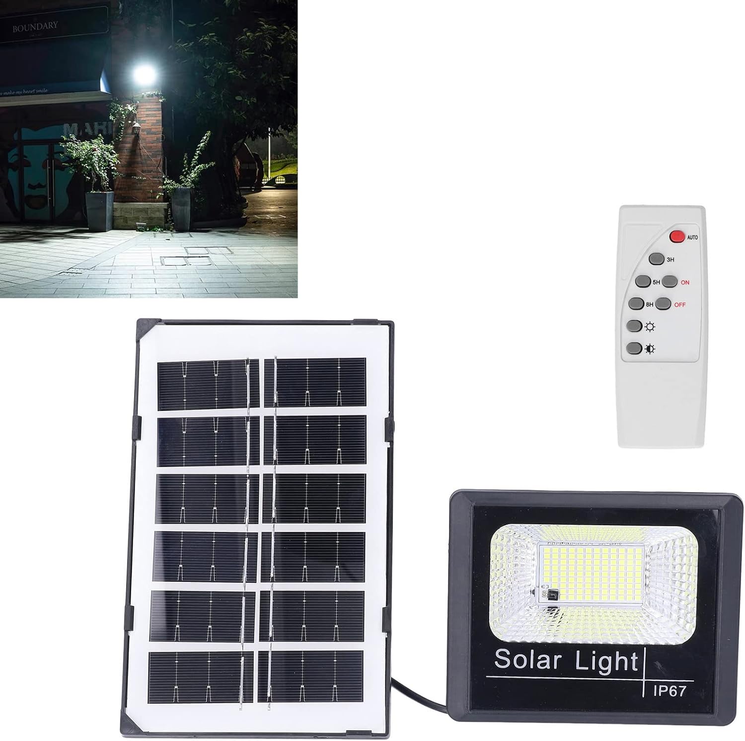 100LED 40W Solar Flood Light with Remote IP67 Waterproof for Yard Garden Outdoor Security Spotlight Pathway Lighting
