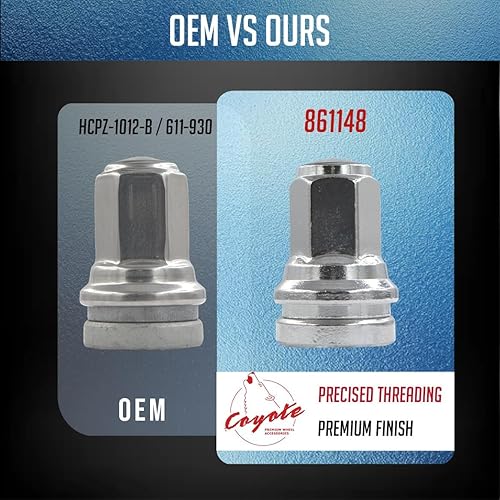 Miniatura 10 de Wheel Accessories Parts 20 tuercas de llanta estilo OEM de 916"-18 0603-6433AA  611-204  1.66 pulgadas de largo negro 78 pulgadas hexagonal para