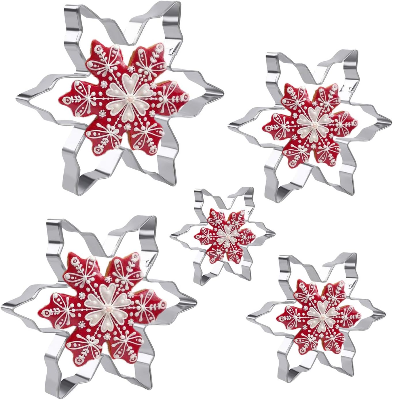 5 Pieces Snowflake Cookie Cutters