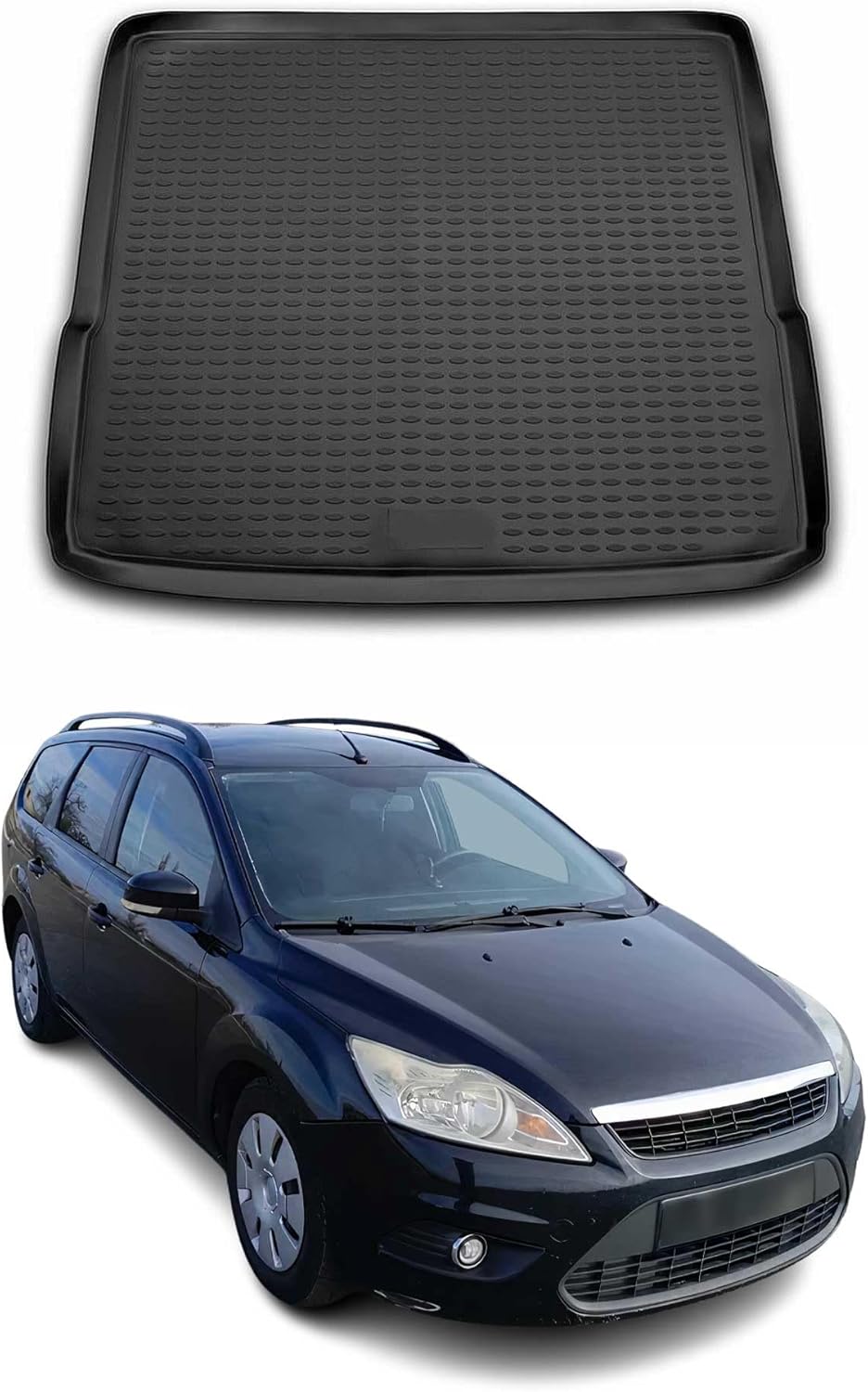 OMAC Cargo Mats Liner for Ford Focus Wagon 2005-2007 Rubber TPE Black 1Pc