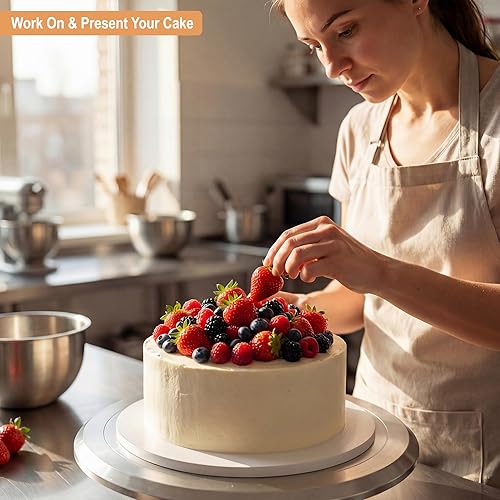 Miniatura 4 de Elegante tambor de tablero para tartas de 8, 10 y 12 pulgadas (3 tamaños, 12 paquetes en total) Herramienta de apoyo gratuita Redondas