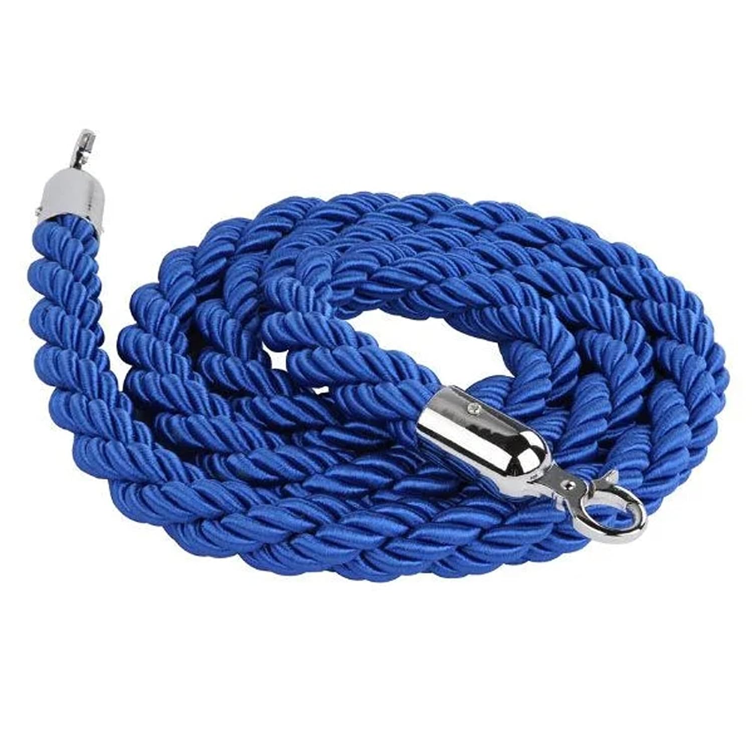 M&T Displays Red Twisted Stanchion Rope 78.74 inch (2 m) with Silver Look Stainless Steel Snap Hooks Hotel Red Carpet Barrier Queue Divider Conferance Enterance Crowd Control - Image 8