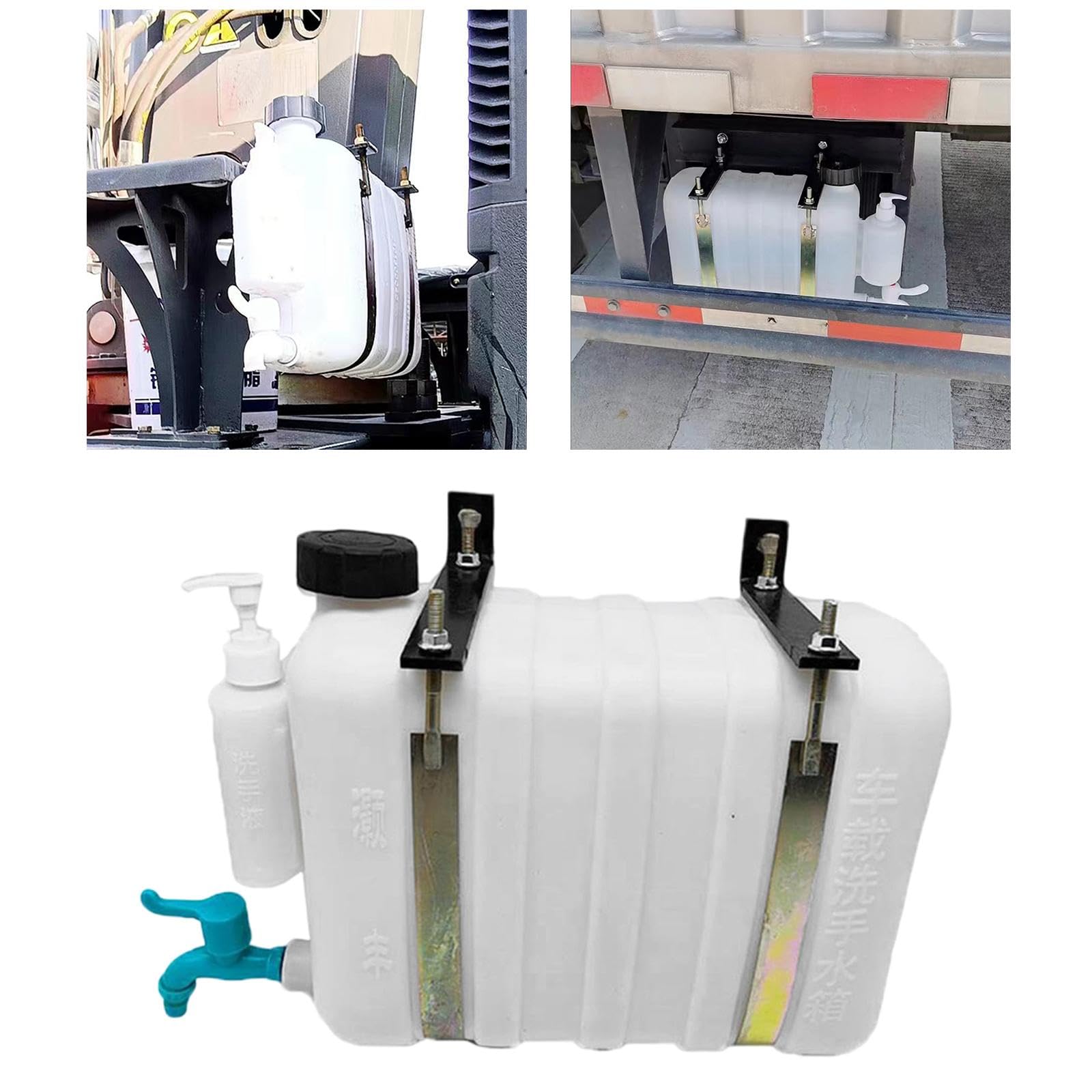 Wasserkanister mit 2 Hähnen & Schraubverschluss, Wasserbehälter, 14-Liter-Wassertank zur Fahrzeugmontage, Hängender Wassertank ideal für Wanderungen, Camping, Picknicks, Wohnwagen, LKW