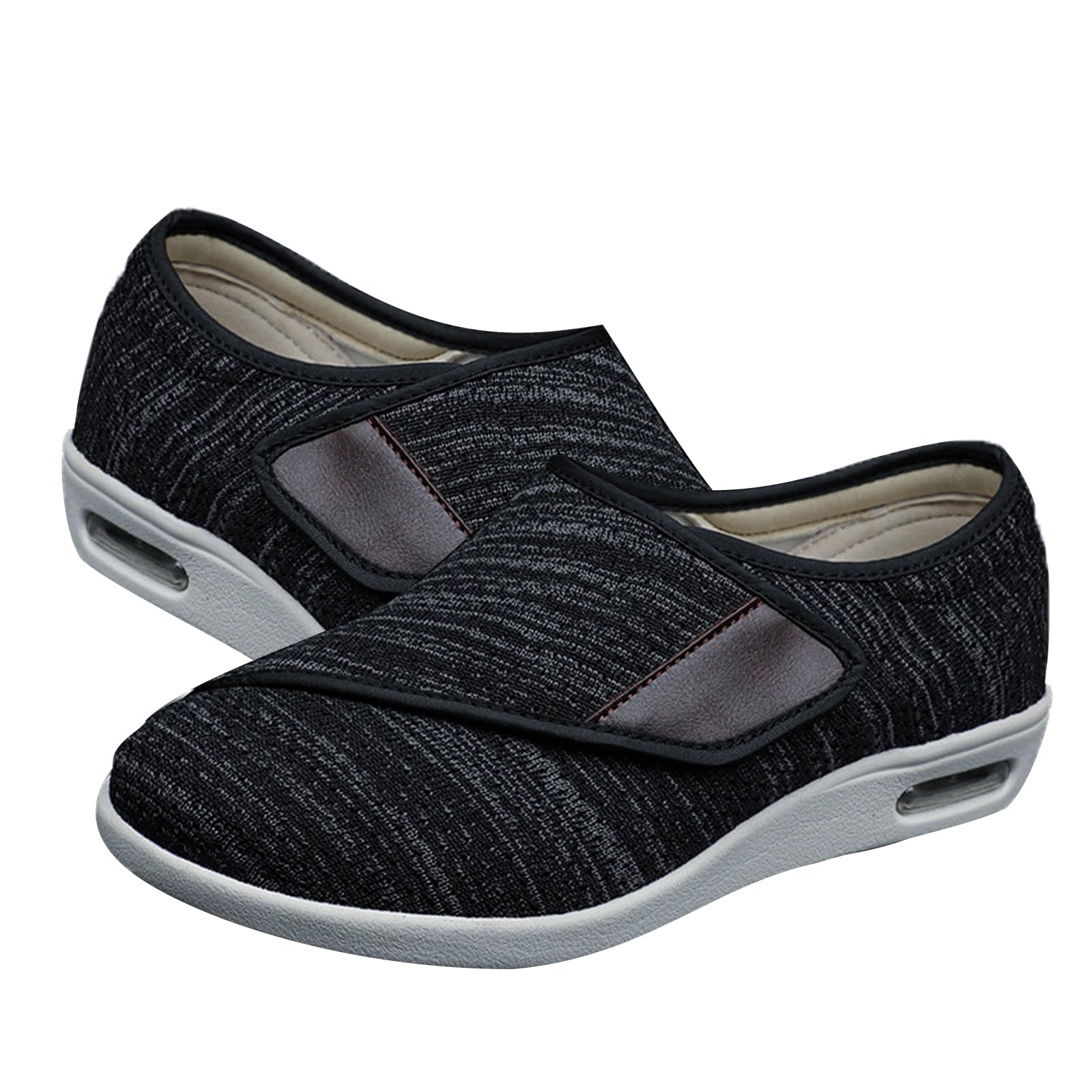 Buty dla diabetyków dla kobiet i mężczyzn, bardzo szerokie, lekkie, regulowane zapięcie, oddychające buty do chodzenia z antypoślizgowymi, dla osób starszych, opuchnięte stopy