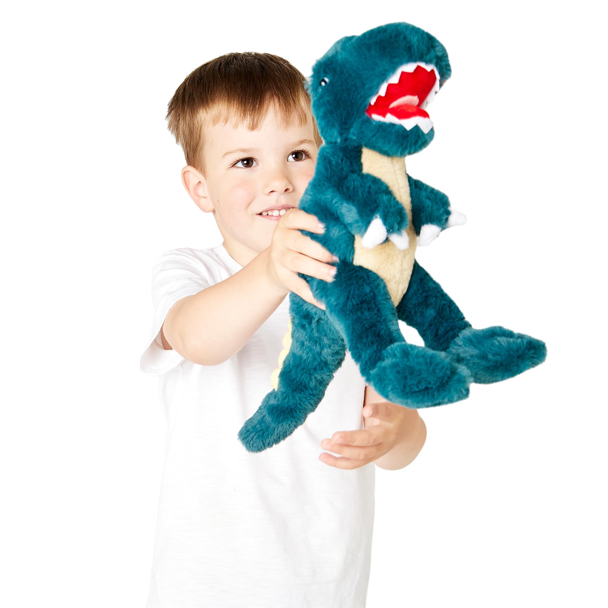 Zappi Co Ultra Soft T-Rex Dinosaur Plush Toy (28cm Length) - 100% Recycled, Eco-Friendly, Newborn Gift, Realistic Lifelike