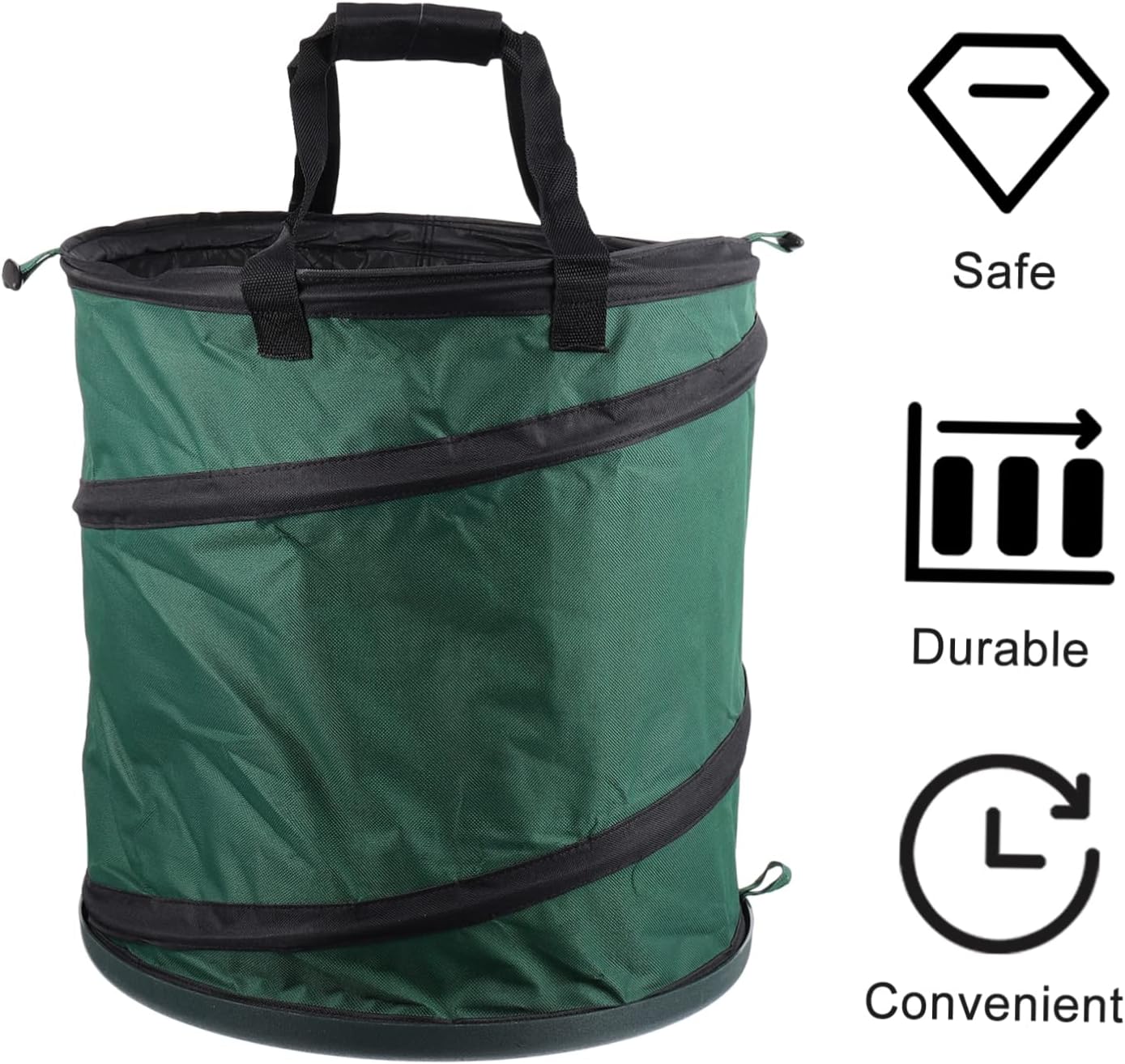 VOSAREA Foldable Leaf Waste Bag for Gardening Heavy Duty Portable Trash Can Reinforced Handles Collapsible Lawn Debris Collection Bag