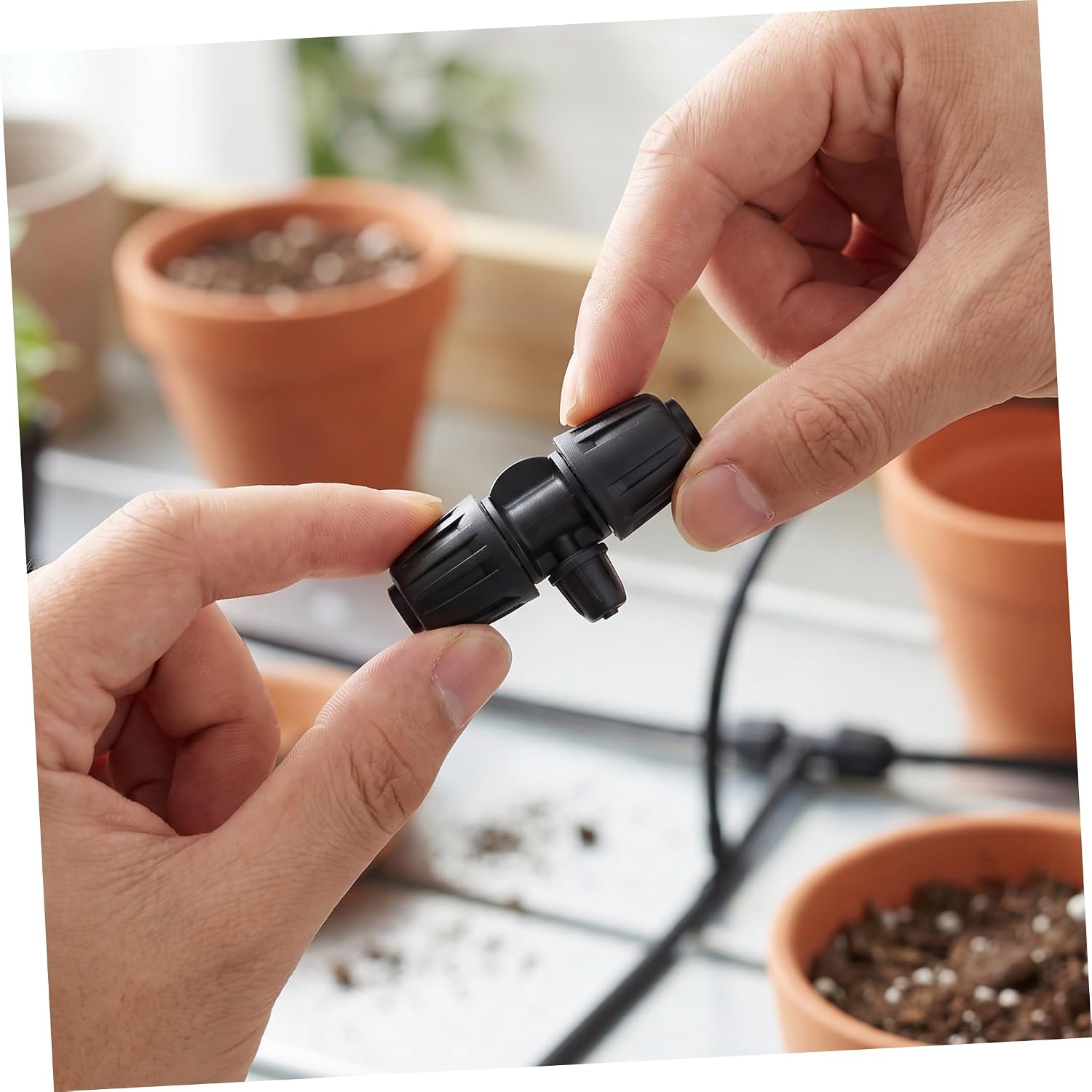 Holibanna 30pcs 3-Way Barbed Tee Fittings Quick Connect Reducer Fittings for Garden Lawn Irrigation System, Leak-Proof Design with Anti-Drop Lock Nuts, Pp Material for Plant Irrigation Tubes