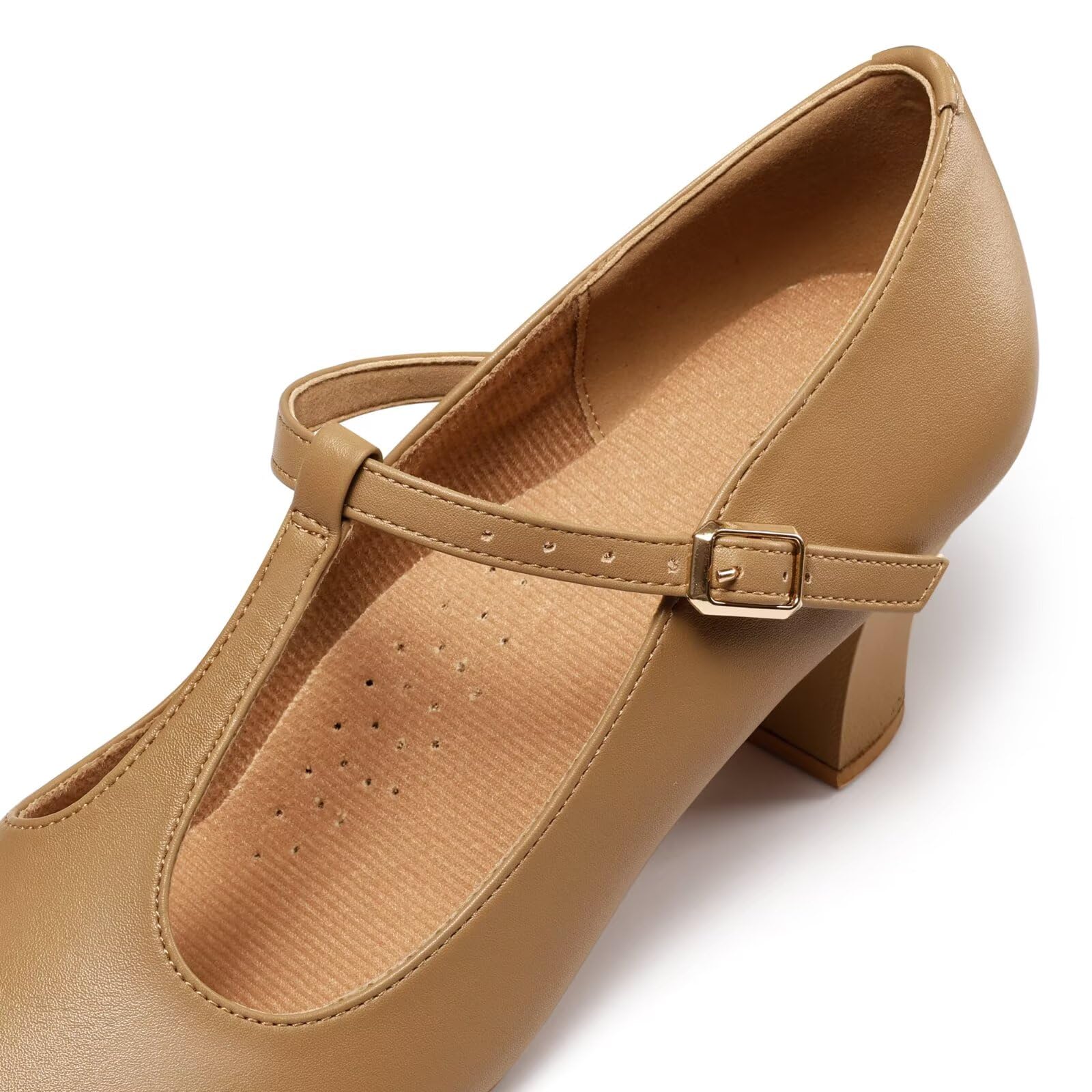 Zapatos de personajes para mujer, con correa en T, puntera cerrada, para salsa, tango, danza, zapatos de baile para estudiantes