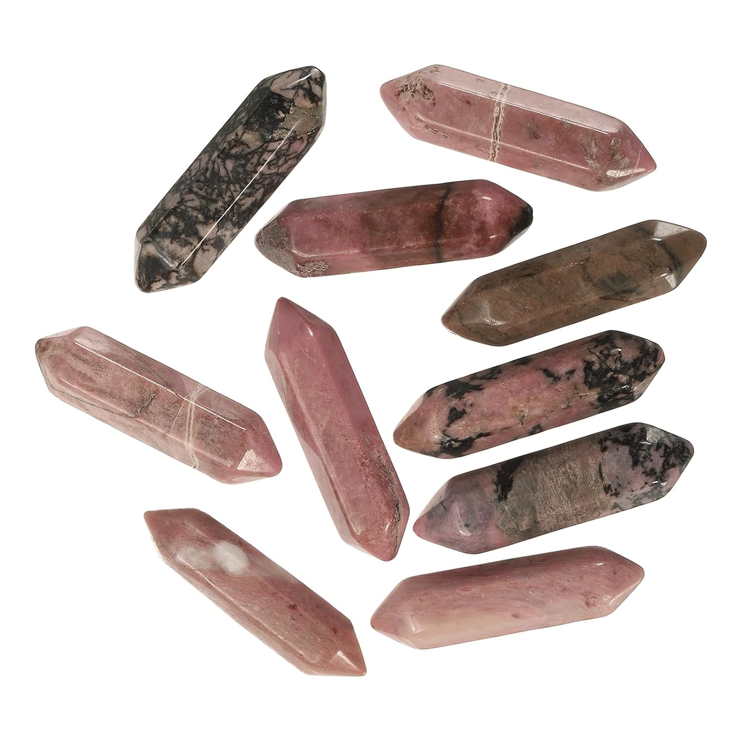 MECCANIXITY 10 Pack Malachite Quartz Crystals, Polished Crystals Bulk Hexagonal Shaped Meditation Gemstone for Jewelry Making Energy Balance Accessories Gifts - Image 8