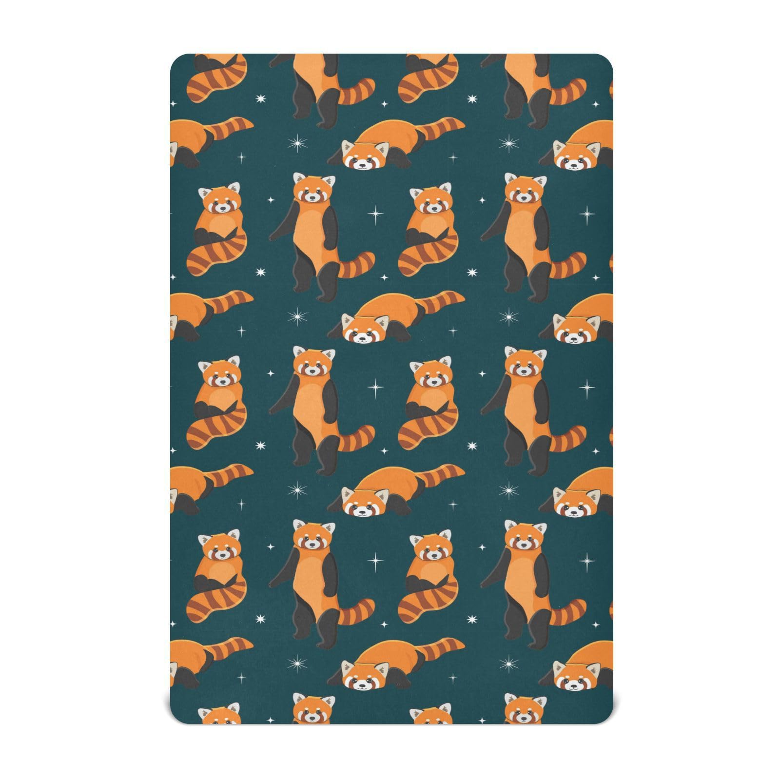 Baby Crib Sheet Cute Red Panda Crib Mattress for Boys and Girls Playard Sheet Soft Breathable Fitted Baby Mattress Cover 52x28in