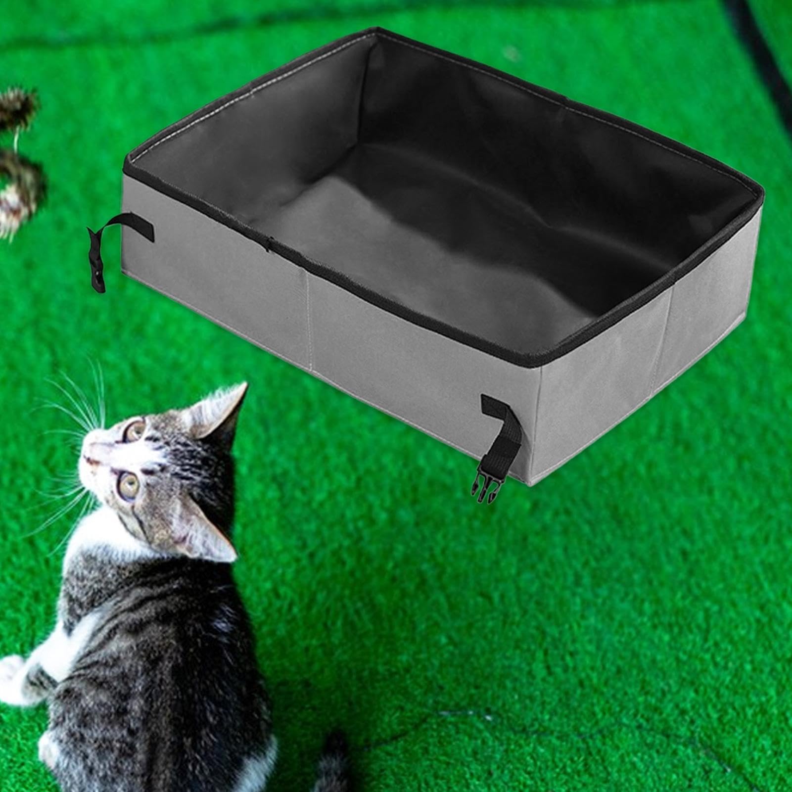 Lettiera da viaggio per gatti | Trasportatore portatile per gatti – Lettiera compatta per i viaggi con gatti e auto campeggio
