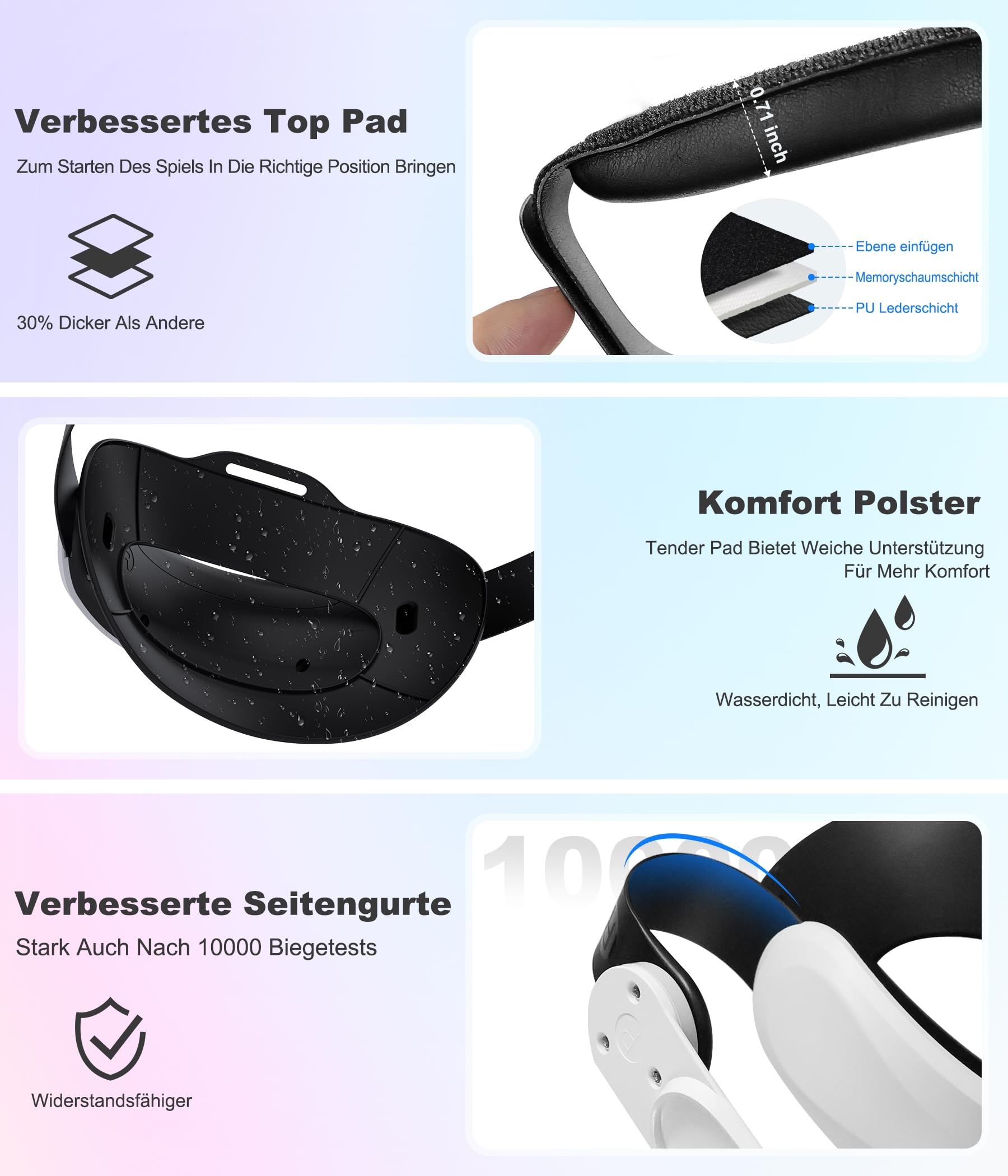 Headstrap leggero compatibile con Quest 3/3S/ Quest 2, comoda fascia magnetica VR per accessori Meta Quest 3/2, set di cinghie regolabili, supporto e comfort migliorati
