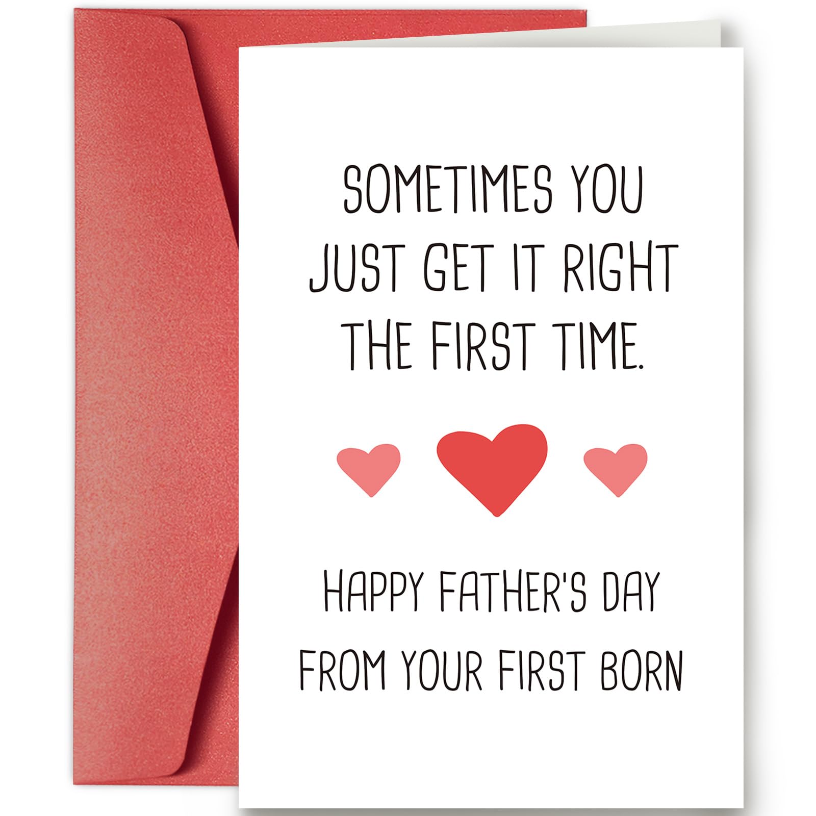 SuperShunhu Humor Father’s Day Card for Him, Funny Fathers Day Card for Dad, Gag Fathers Day Gift from Oldest First Child, You Get It Right The First