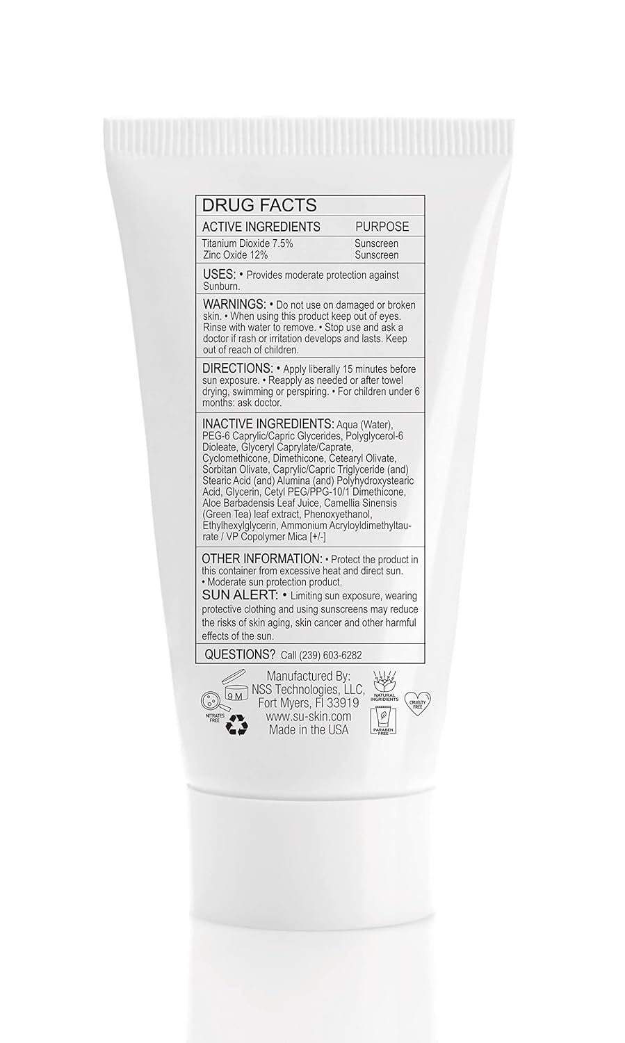 Su-Skin Tinted Mineral SPF Moisturizer for Face, SuShield 30 SPF, All Natural Care with UVA/UVB Protection
