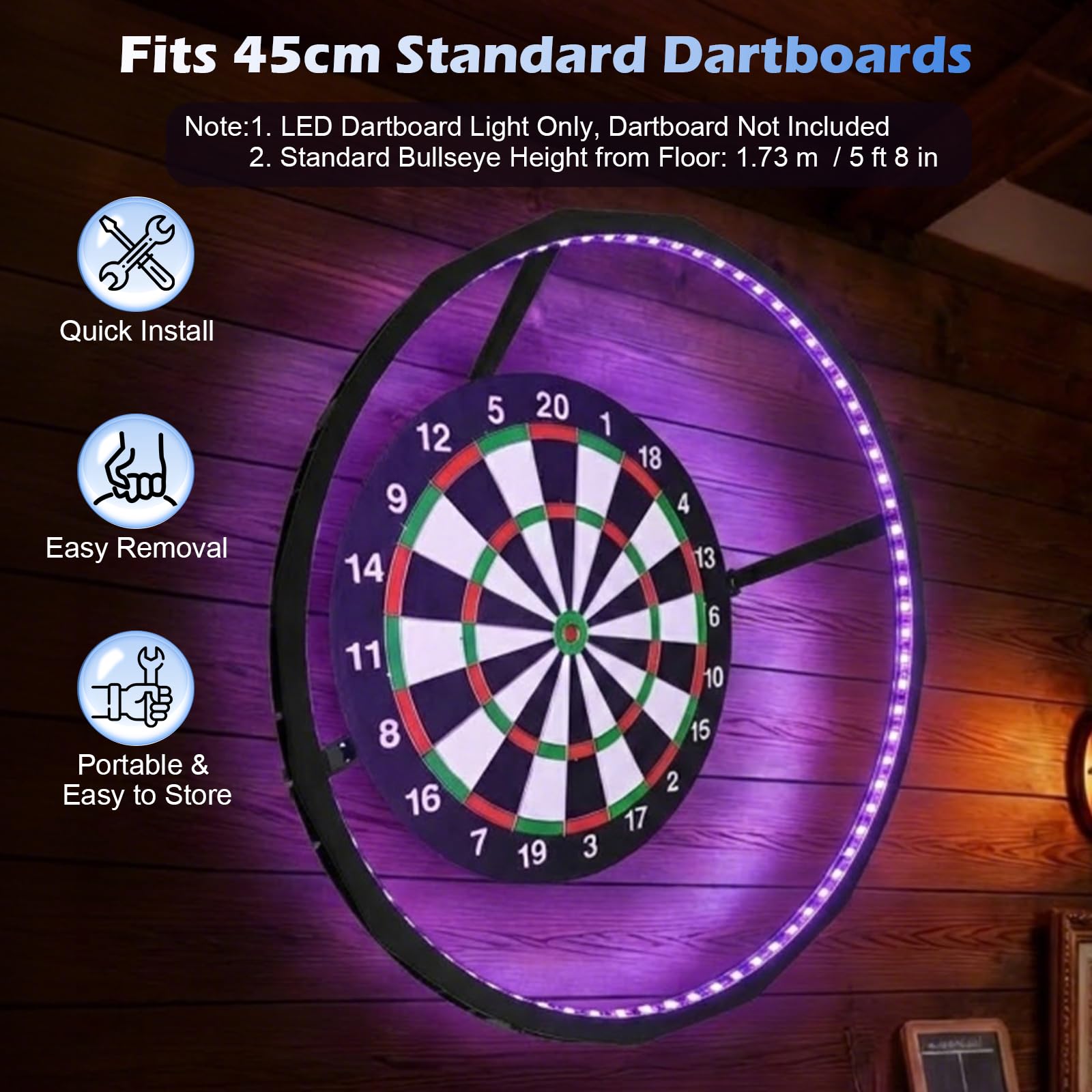 Système d'éclairage LED avec accès Facile à la Zone Cible pour Un Jeu illimité, contrôle de la luminosité, 90 LED pour Salon, Bar et Club