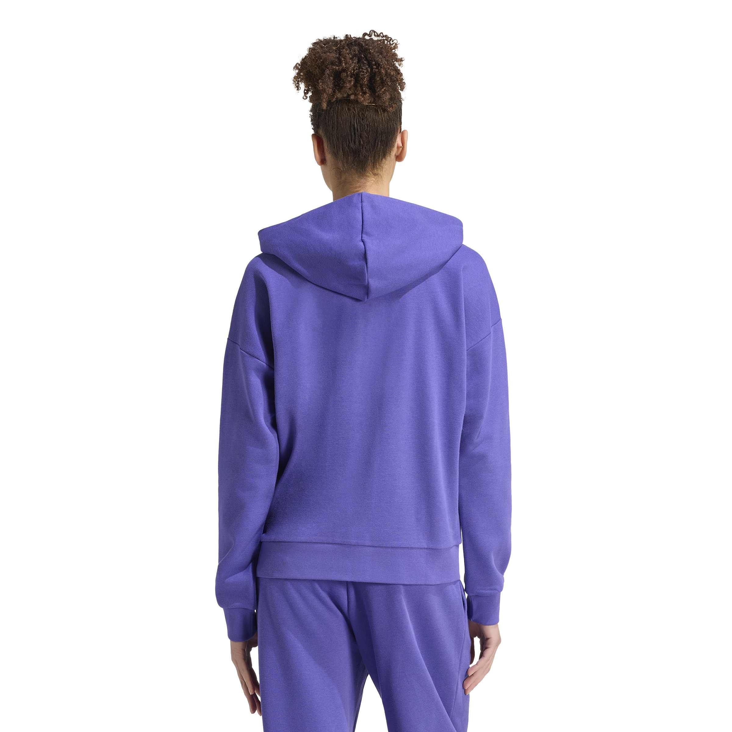 adidas Kobiety Essentials Linear Full Zip French Terry Hoodie Sweatshirt, Pure Purple/white, M