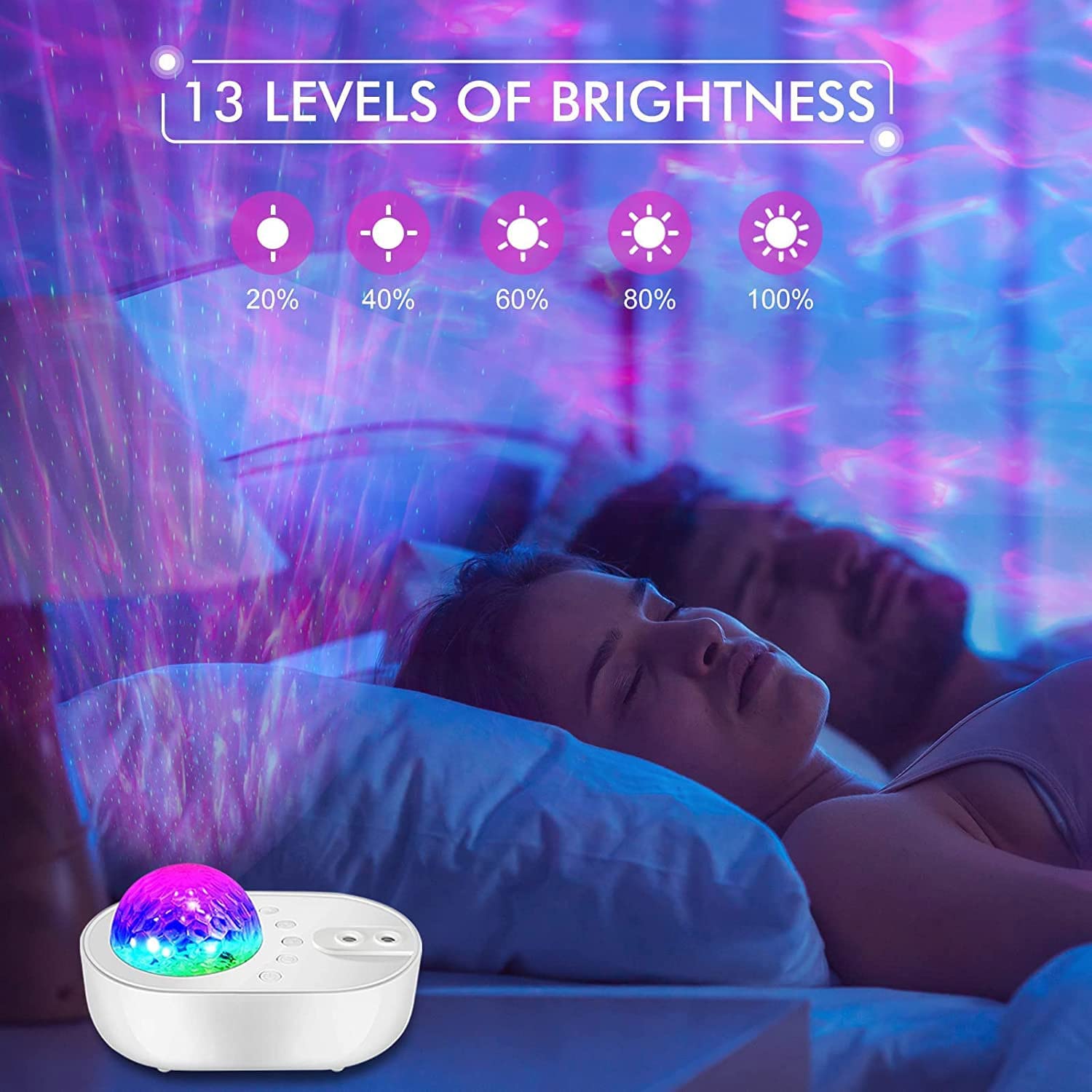 Proyector de Estrellas, proyector de luz Nocturna 3 en 1 con Control Remoto, Altavoz de música Bluetooth para Dormitorio/Fiesta/decoración del hogar, proyector de Cielo estrel