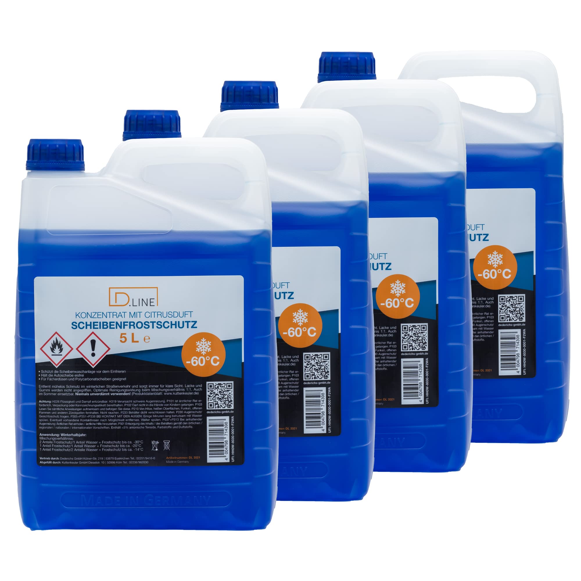 D.LINE Premium Scheibenfrostschutz Konzentrat mit Citrusduft -60°C, 5 Liter Kanister (4)