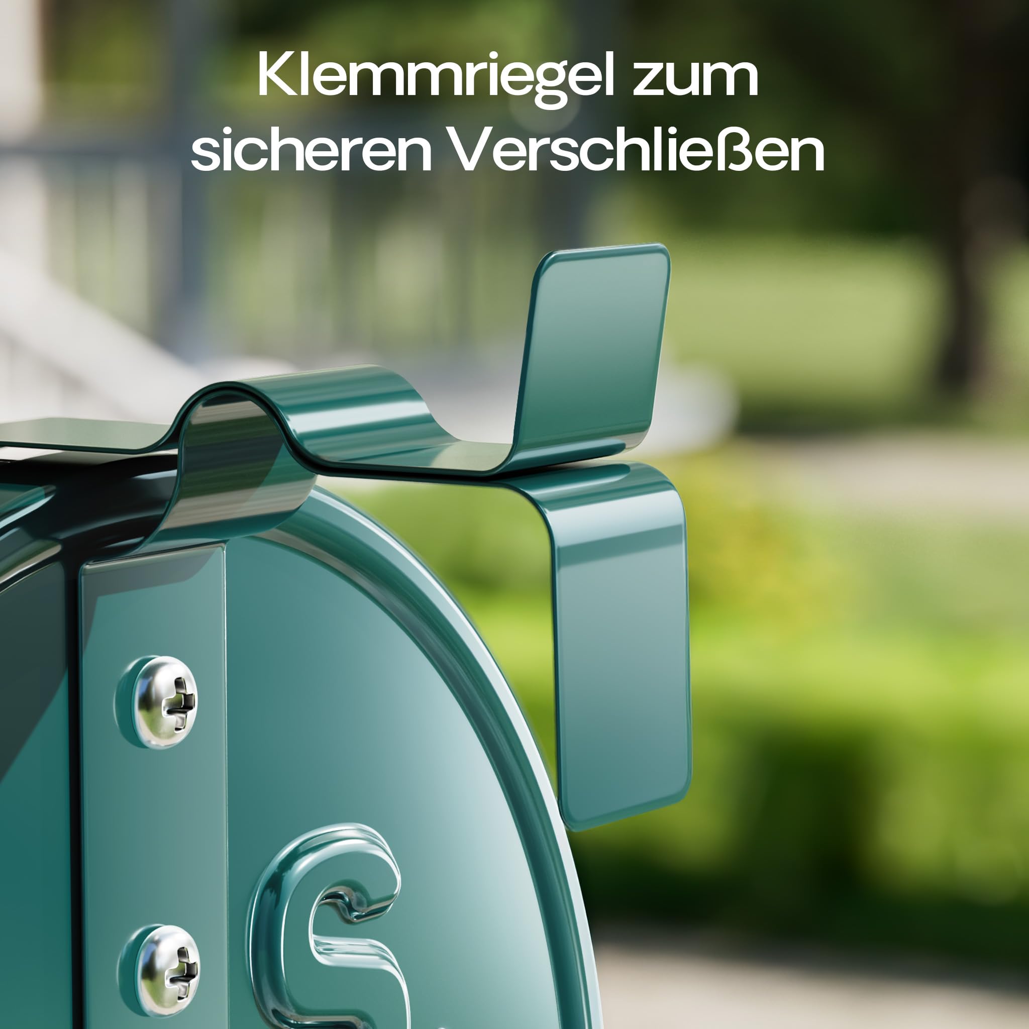 Wiltec US Mailbox grün 150 x 513 x 223 mm, amerikanischer Briefkasten mit Fahne, Wandbriefkasten oder Standbriefkasten Stahl amerikanisches Design
