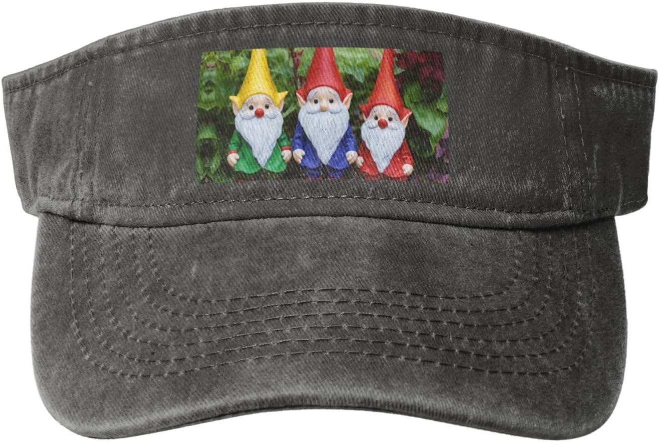Xmas Funny Gnomes Print Sport Sun Visor Hats Cotton Ball Caps Empty Top Baseball Sun Cap for Men Women