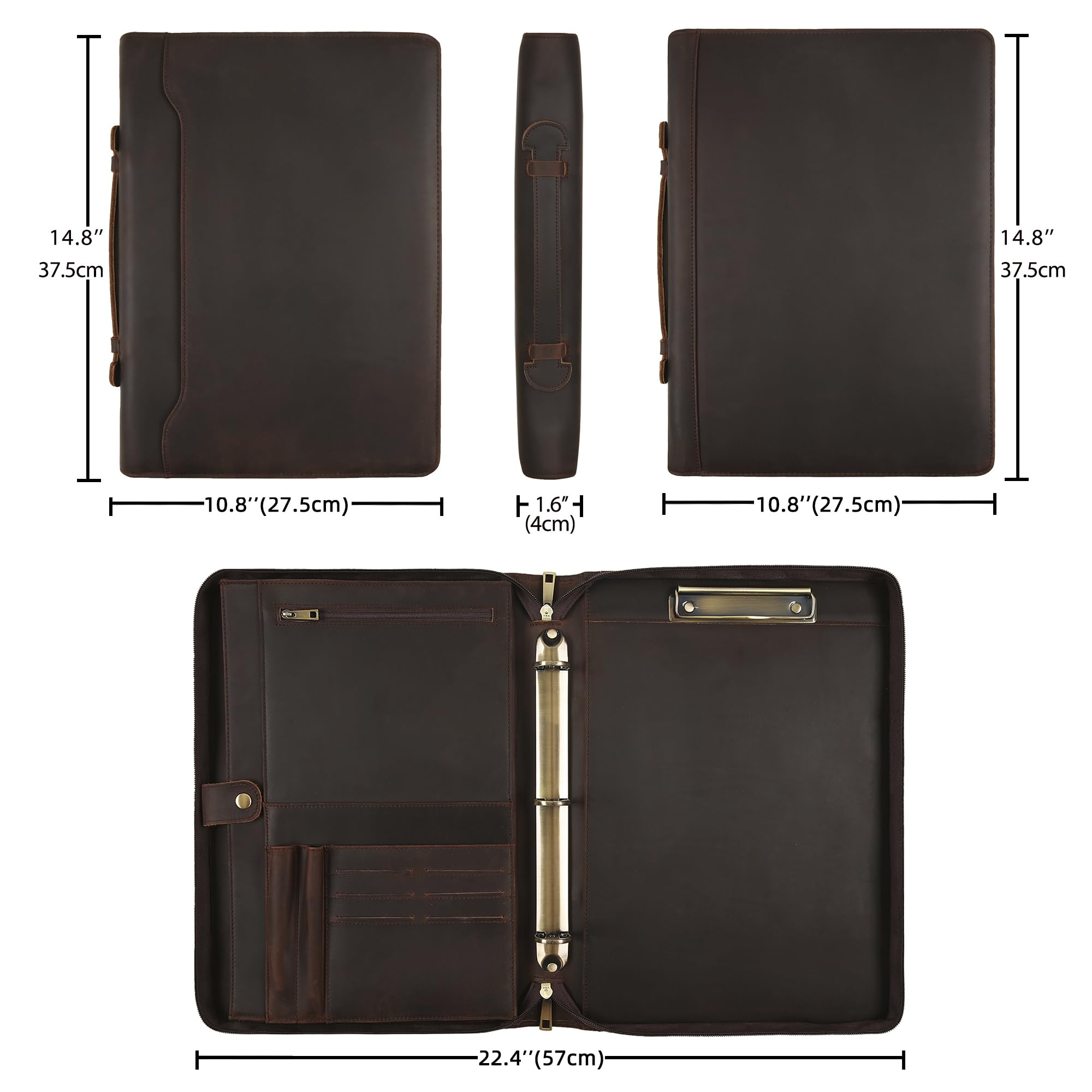 Durable 238858 - Visifix A4, Portabiglietti Da Visita, 20 Buste, 400 Biglietti, Indice Alfabetico 12 Tasti, Copertina Venata, 255x315 Mm, Marrone