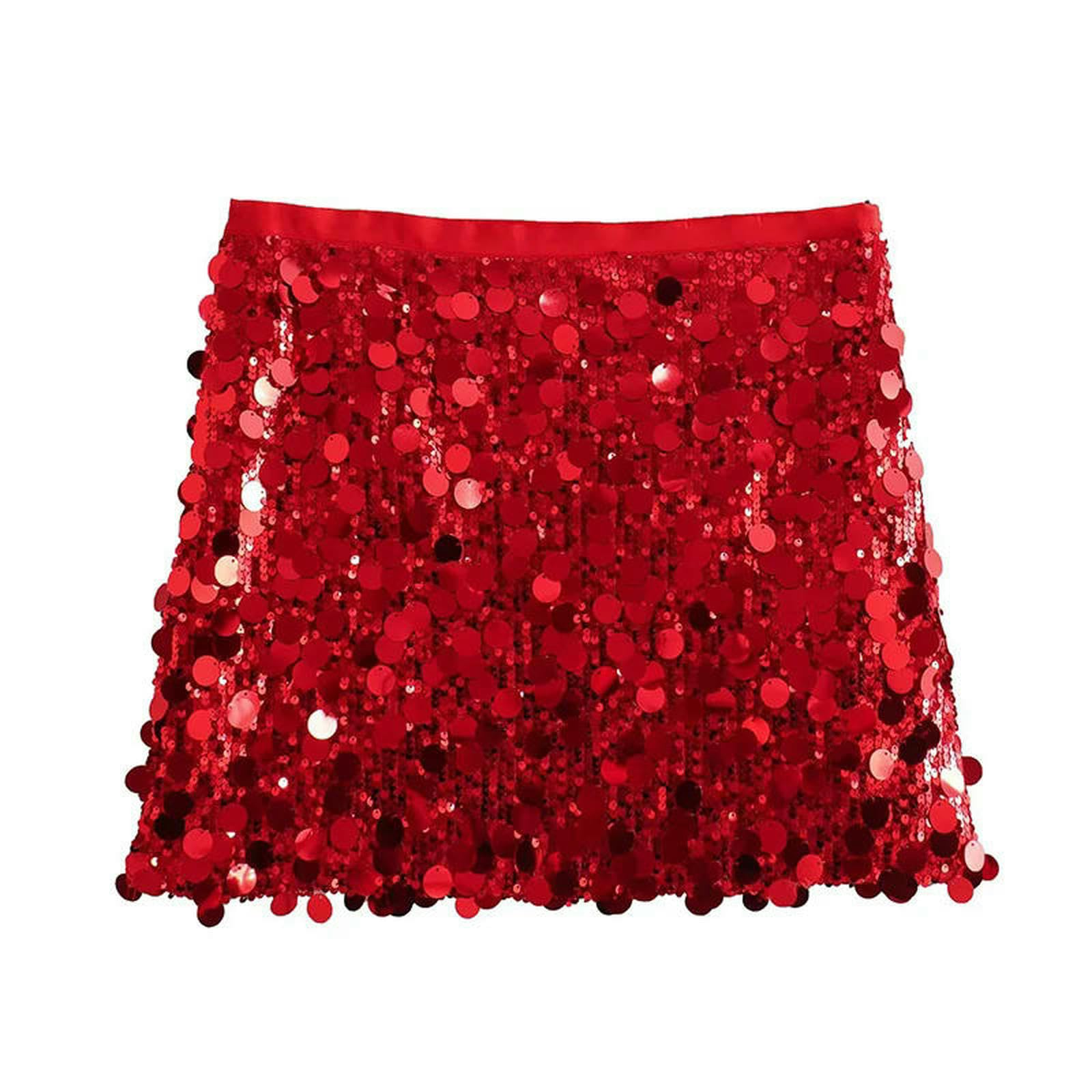Gonna Lunga Donne Moda con Sequinedside Cerniera Mini Vintage Alta Vita Femminile Chic Gonne Donna-g-m