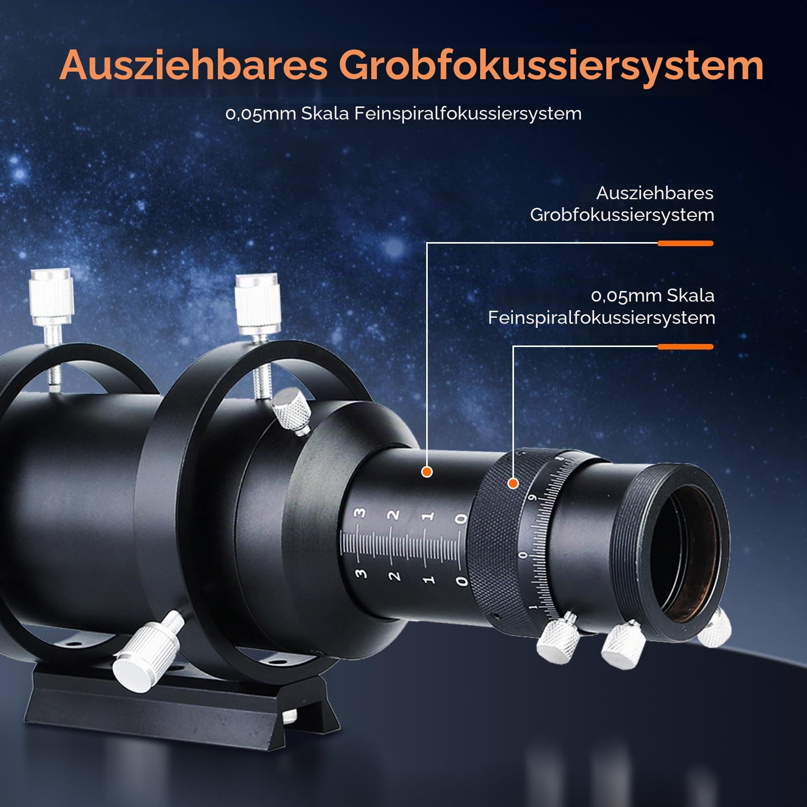 Svbony SV106 Guidescope, 60mm FMC Sucherfernrohr mit 240mm Brennweite Helical Fokussiergerät, Teleskop Sucher Zubehör für Teleskop Astrokamera Autoguide Astrofotografie