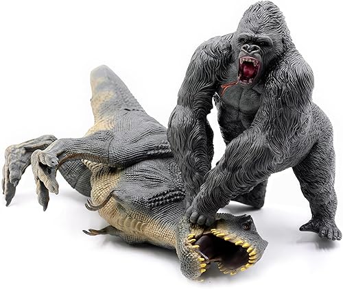 Gorilla VS Vastatosaurus Rex - Juguetes de dinosaurio con figura de acción de roca realista, figuras de animales de tarbosaurus para juegos de rol