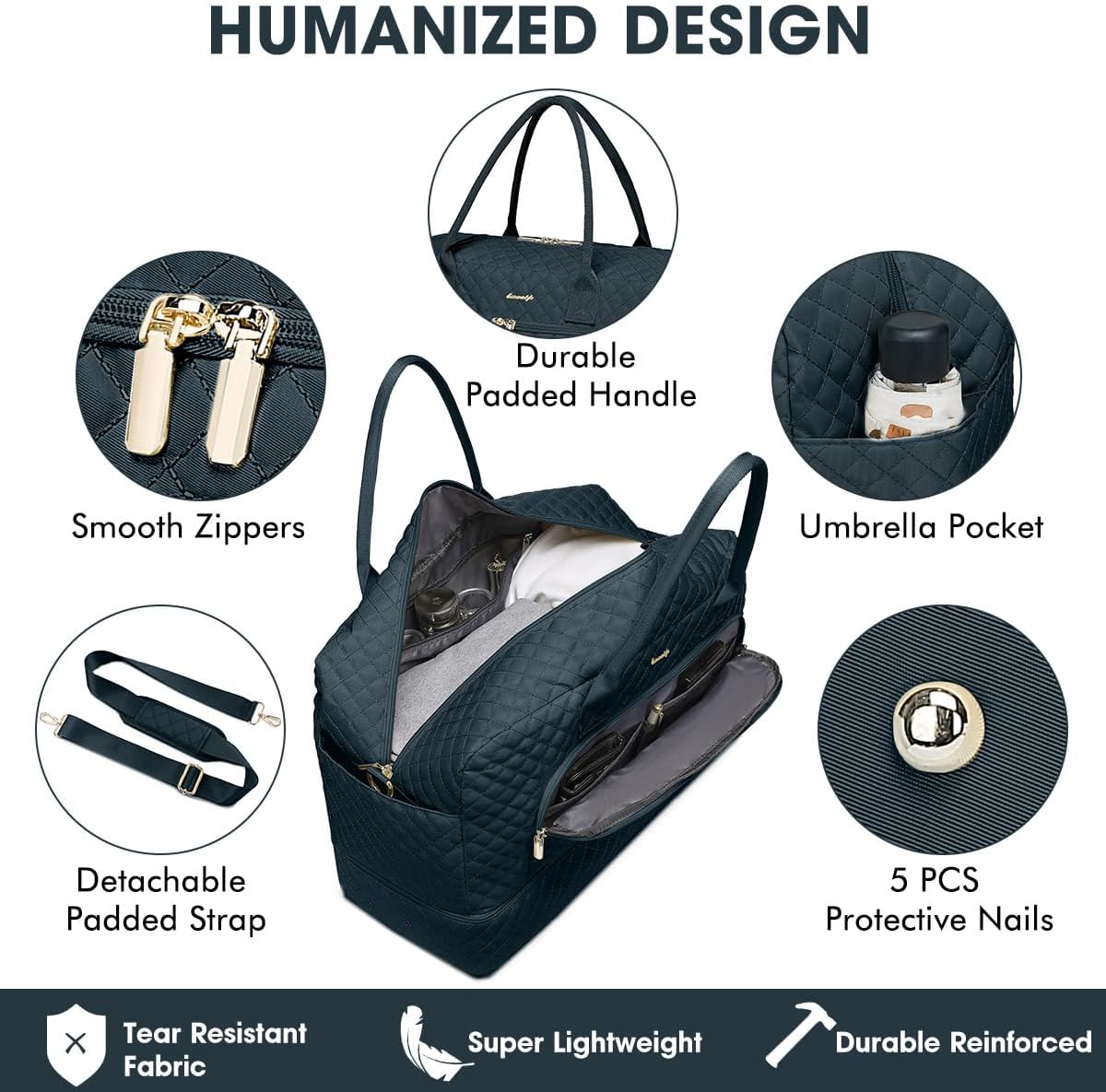 Travel Duffel Bags for Women with Shoe Compartment, Weekender Overnight Bag with Wet Pocket & Toiletry Bag, Carry On Personal Item Bag, Travel Tote Gym Bag, Hospital Bags for Labor and Delivery - Image 3