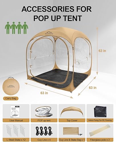 Miniatura 8 de Tienda de campaña deportiva desplegable  PVC grueso, resistente a los arañazos, tienda de campaña transparente de burbujas, a prueba de clima