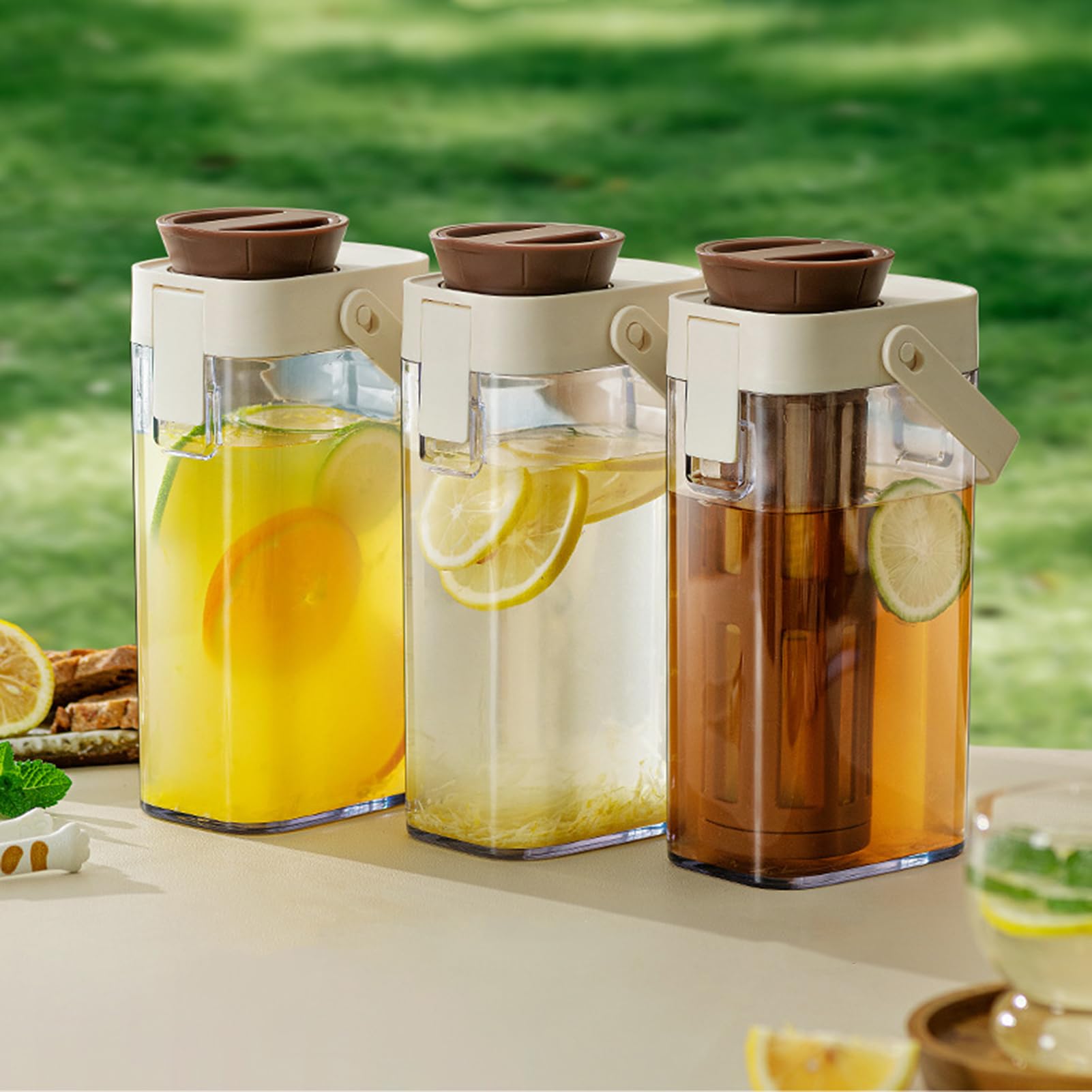 Pichet À Thé Glacé Limonade Transparent 1L Anti-Fuites Stockage Boissons