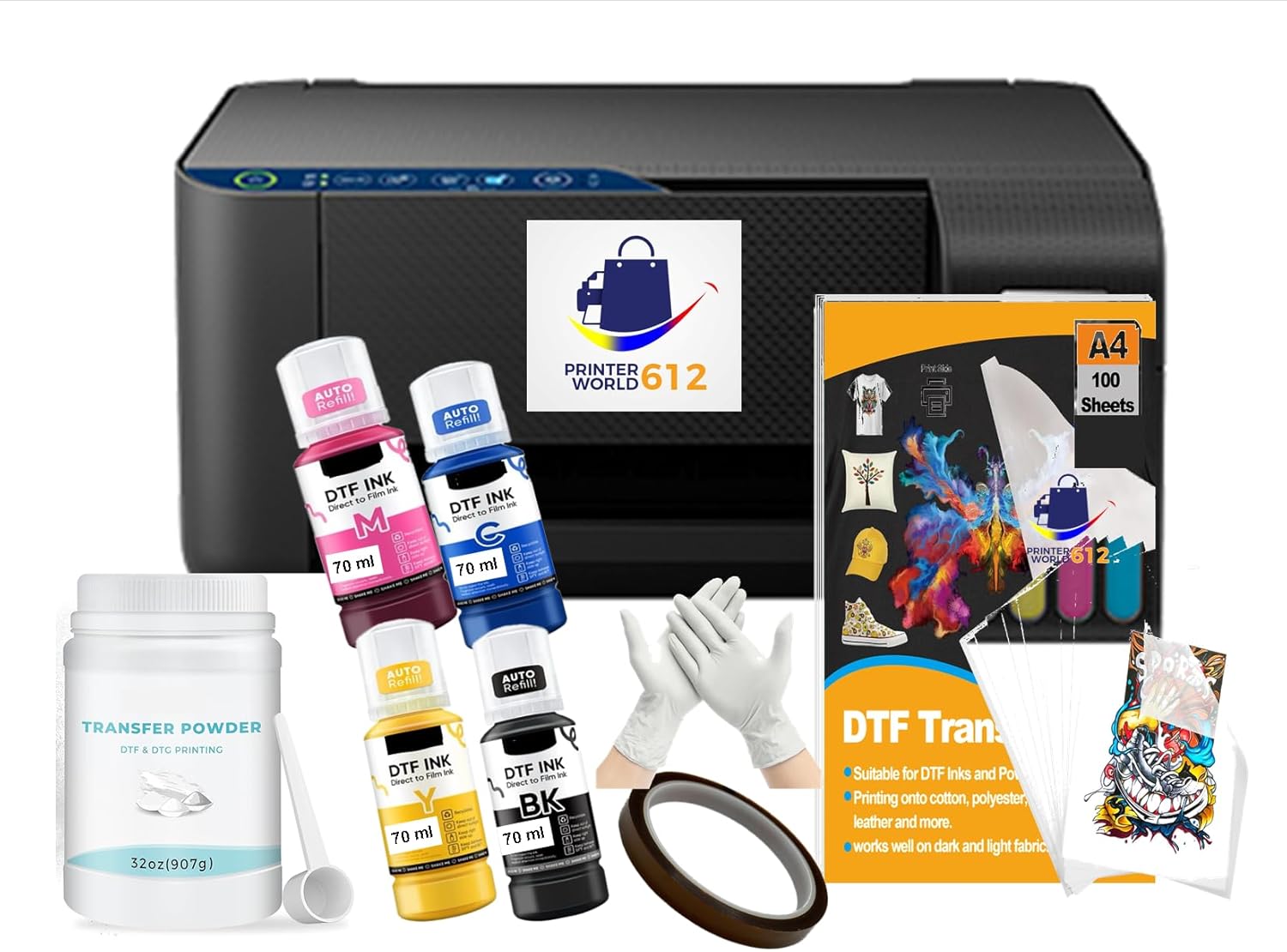 Super-Tank DTF T-Shirt Printer with DTF Ink