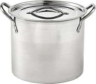 IMUSA 8 Quart Stainless Steel Stock Pot with Lid, Silver