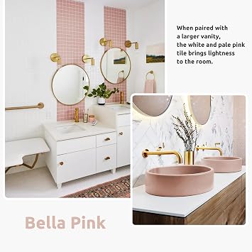 Tub and Tile Refinishing Kit 17.5oz with Tools, Low Odor DIY Bathroom Paint Sink Tub Countertop Tile Shower Paint for Bathroom Kitchen Porcelain Fiberglass, Semi-Gloss Bella Pink