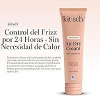 Vista 2 de Kitsch Crema suavizante de secado al aire para el cabello, producto para el cuidado del cabello con aceite de ricino y aceite de coco, crema