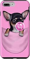 Vista 12 de Black Chihuahua Dog in Pocket with Bubble Gum Case for iPhone 17