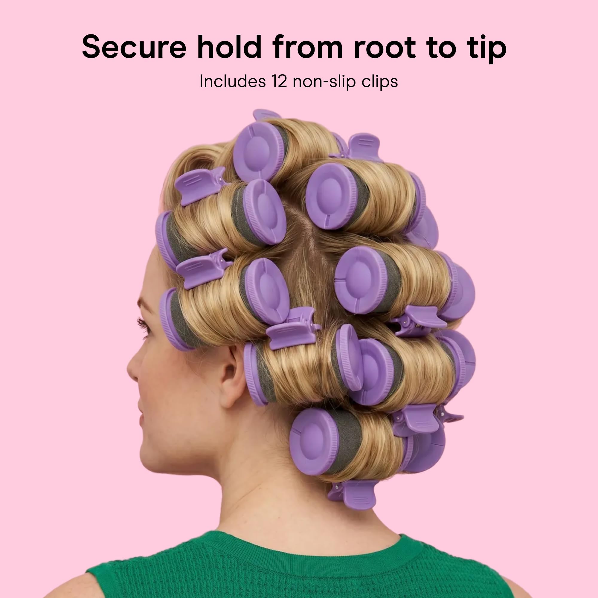 Conair Ceramic Hot Rollers 1 34 & 1 12 Rollers Lavender 12 Count | Heated hair rollers in 2 jumbo sizes heat in 85 seconds to create long-lasting volume on shoulder-length hair and beyond product thumbnail 7