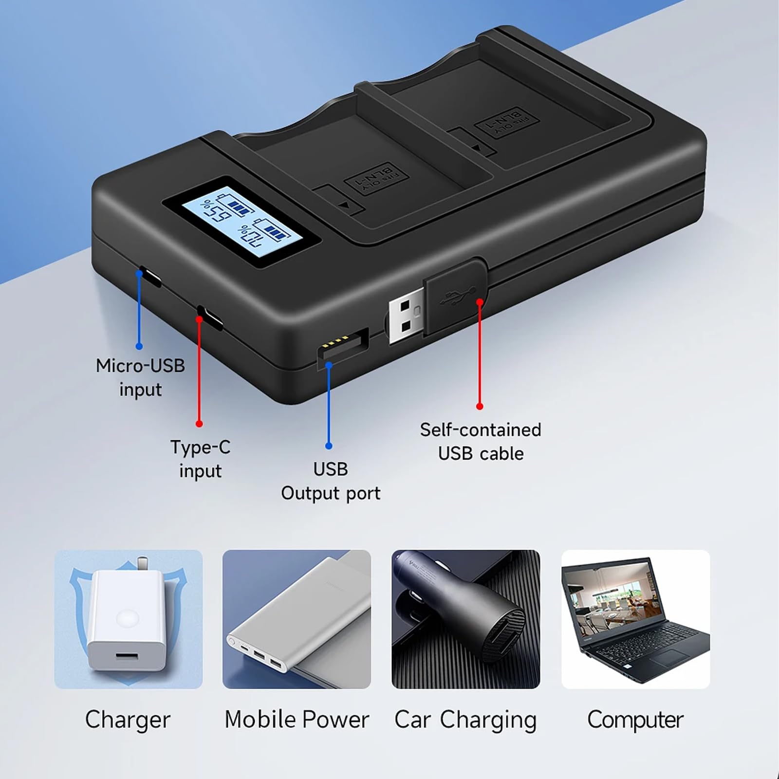 Amazon.com: BLN1 Battery for Olympus Pen F, OM-D E-M1, OM-D E-M5