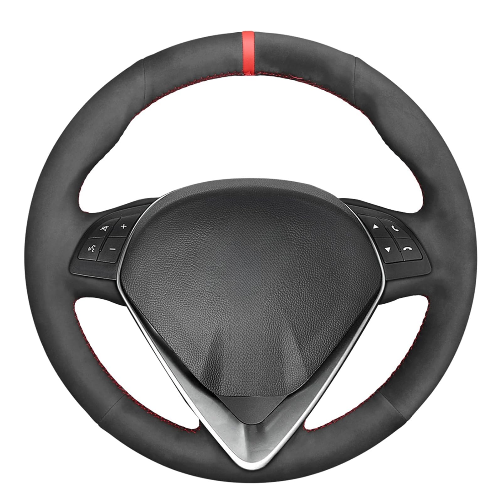 MEWANT Ręcznie robiony oddychający czarny zamszowy pokrowiec na kierownicę samochodu dla Alfa Romeo Giulietta 2014-2021 akcesoria do kierownicy dla Alfa Romeo Giulietta
