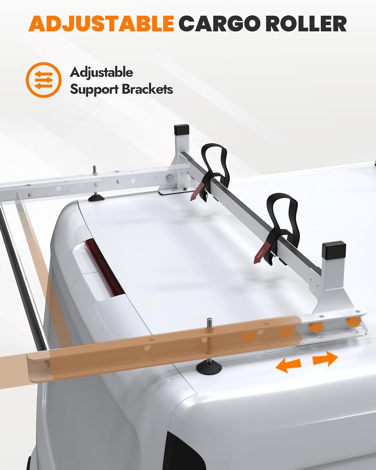 Van Ladder Rack with Rear Cargo Roller & Windshield Cover Fit for 2014-2025 Ford Transit 150, 250, 350